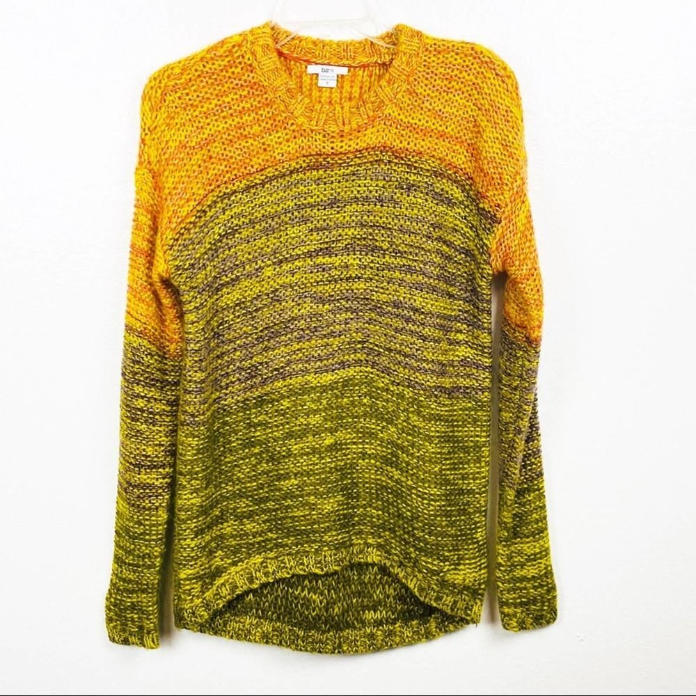 BAR III Color Block Chunky Knit Crewneck Sweater, Size Small